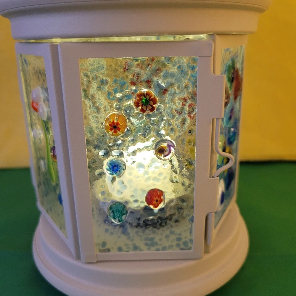 Handmade Metal Lantern with fused Glass (310)
